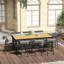 Table pour 8 pelouses - 75 po x 35 po rectangulaire, structure en aluminium avec plateau en faux bois pour le jardin, structure extérieure rectangulaire 8, surface imperméable, idéale
