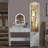 Vanity Desk & Right Armoire Wardrobe Cabinet With 5 Drawers & 3 Color And Lighting Brightness Adjustable, Dressing Table Set With Mirror And Lights ,white