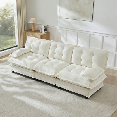 107" 3-Seater Cloud Sofa, Modular Sectional Couch