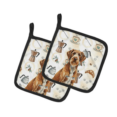 Wirehaired Pointing Griffon Coffee Bar Pair of Pot Holders