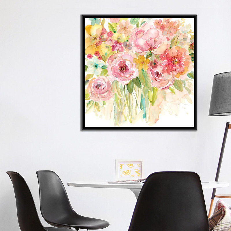 « nature de la joie », impression sur toile, H 18 po x l 18 po x P 1,5 po, Toile avec cadre noir, Pas de tapis