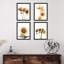«Country Farm Summer Sunflower», ensemble de 4 impressions murales de jardin nature collage encadrées sur papier, impression de 4 pièces-93012321-93012324
