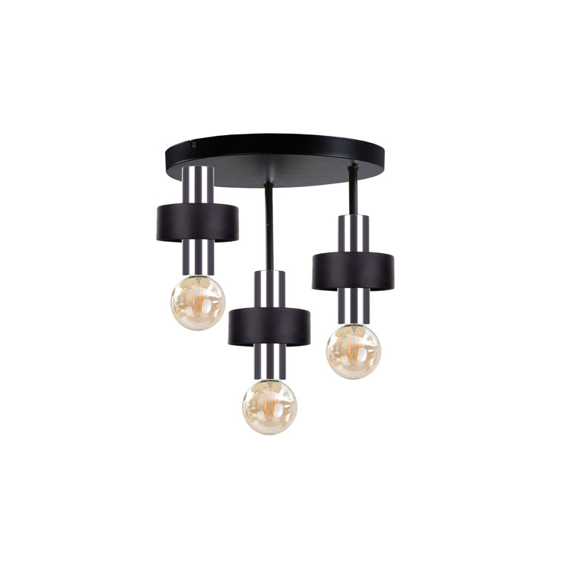 Berndien Semi Flush Mount, Black