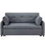 Canapé-lit convertible en tissu de lin gris, prises électriques, coussins, 2 coussins, poches pour le canapé-lit, lin, ports