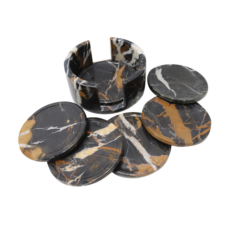 Ensemble de sous-verres très grands avec support, 6 pièces, 3,5 po