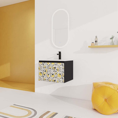 Meuble-lavabo simple 24 po avec plateau en céramique Annelen