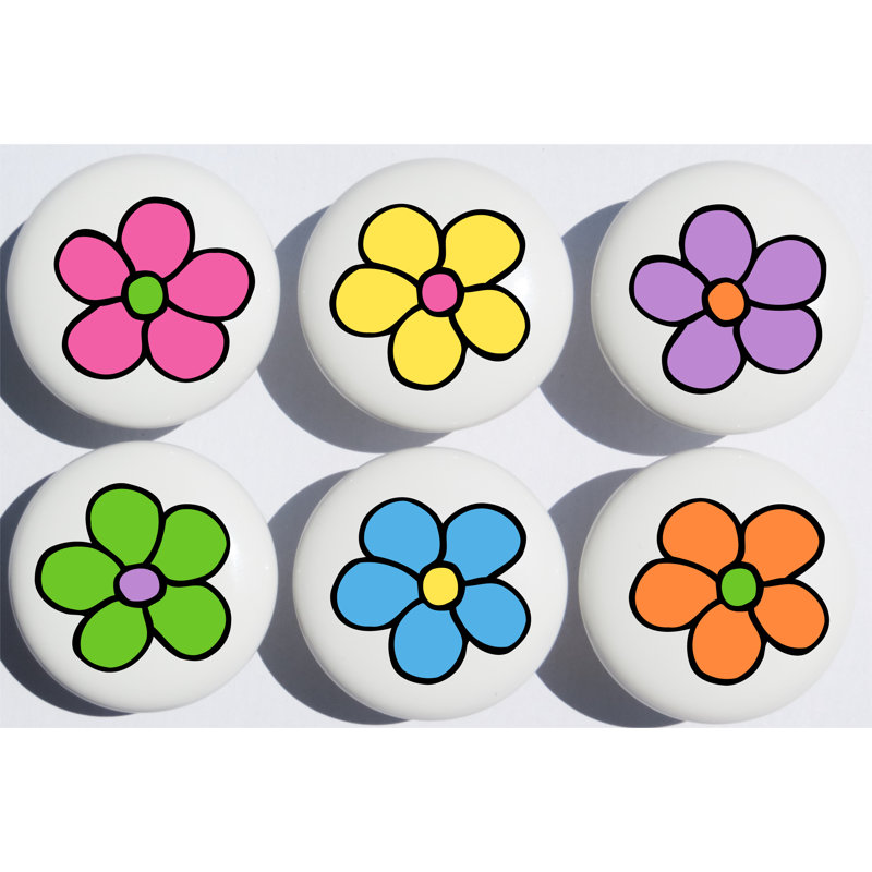 1.5" Diameter Mushroom Knob, Purple/Yellow/Orange