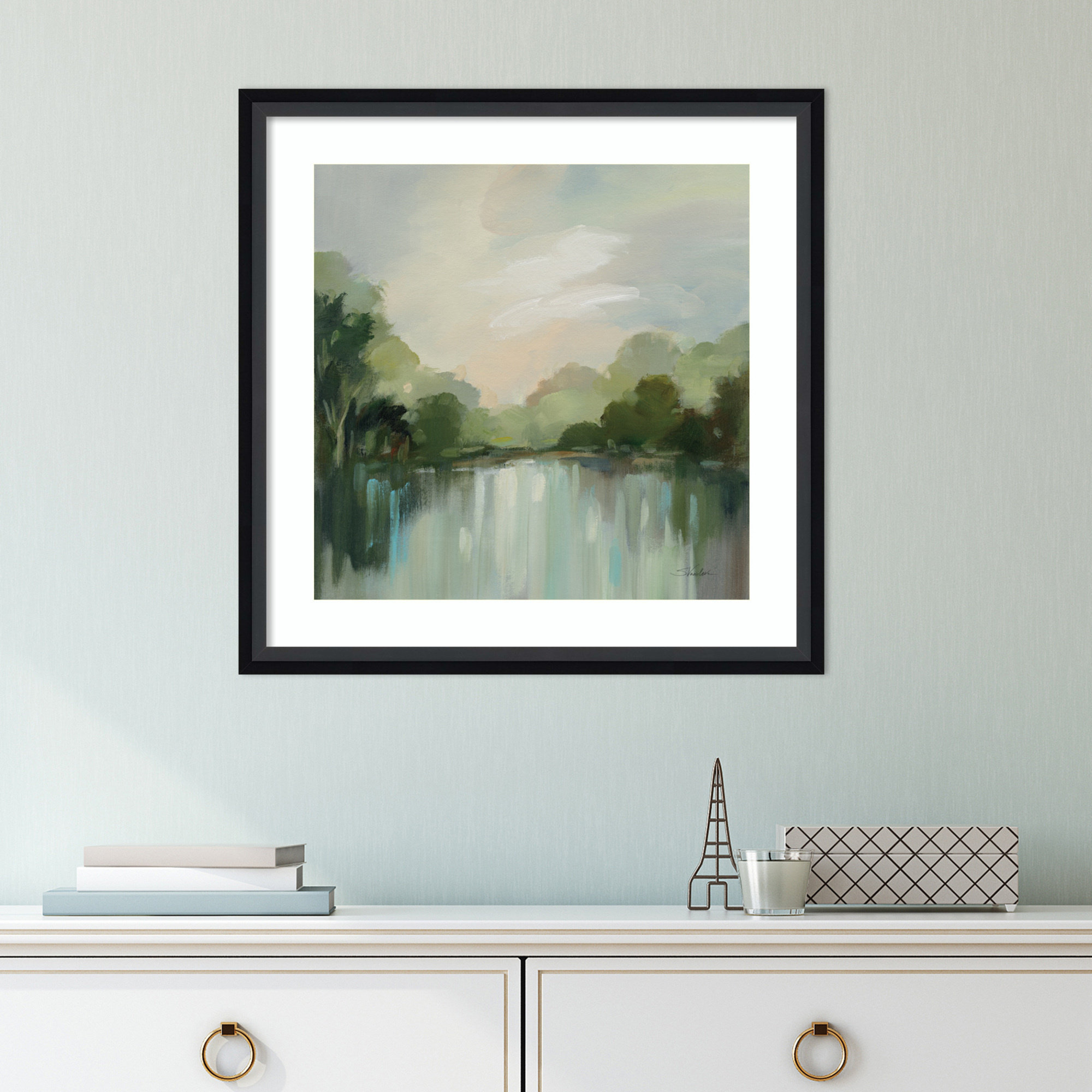 Cool Spring Day by Silvia Vassileva, 17" H x 17" W, Black