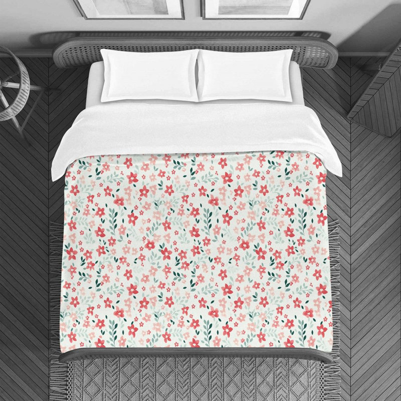 Deltina Red Green Red/Green Duvet Cover, Twin Duvet Cover