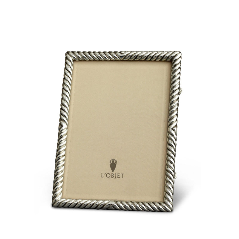 Deco Twist Frame, 4" W x 6" H, Platinum Plated, Platinum
