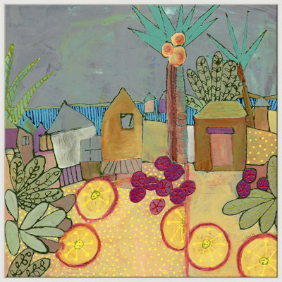 Tropical Village Giclee On Canvas by Jill Krasner