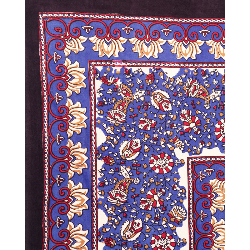 Cody-Lee Floral 100% Cotton Tablecloth, 108" x 72", Blue