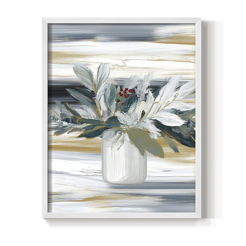 «Christmas Holiday Art» CDX, reproduction d'art encadrée, H 11 po x l 9 po, Blanc