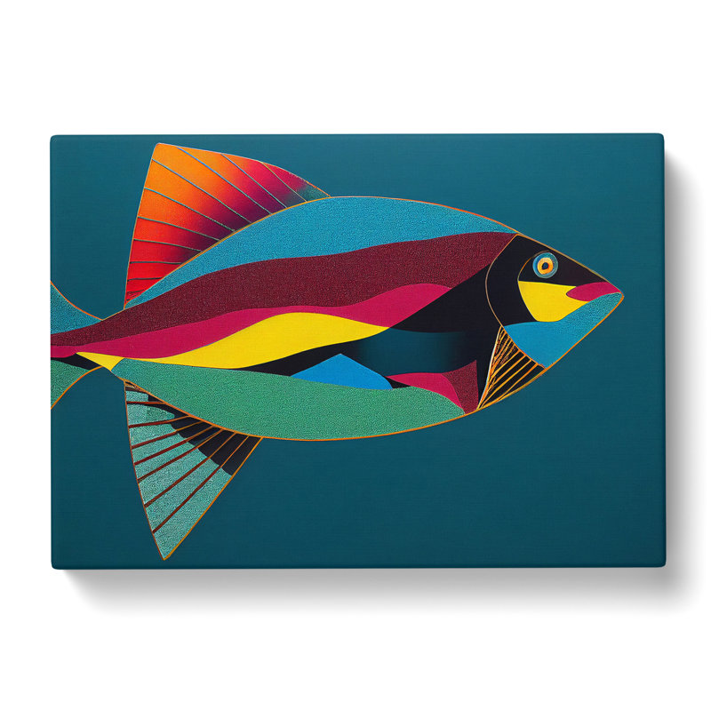 Electrifying Fish Abstract - Wrapped Canvas, 35cm H x 50cm W x 3cm D
