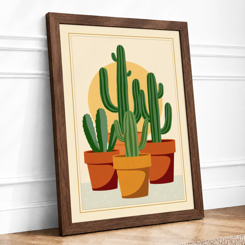 Desert Trio Botanical - Framed Print, Walnut, A3 - 42.0 x 29.7 cm