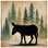 Tapisserie d'âne silhouette de forêt - décoration murale âne