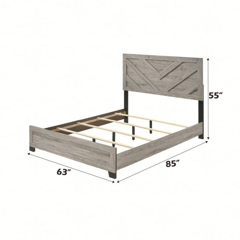 Mari Light Gray Finish Queen Bed
