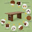 Table de cuisine rustique (seulement avec table basse)