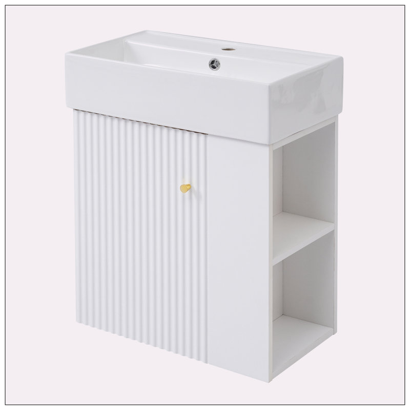 Meuble-lavabo simple 21,60 po avec plateau en céramique Mabbitt