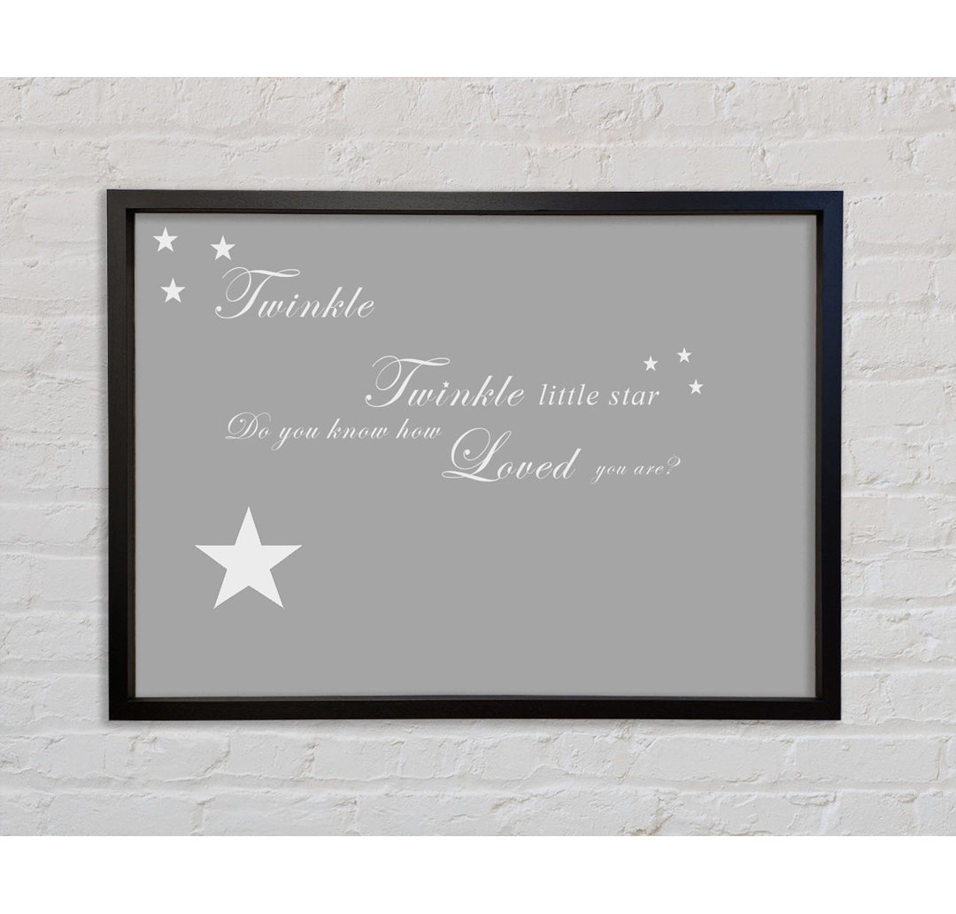 Kinderzimmer Zitat Twinkle Twinkle Little Star 1 - Einzelner Bilderrahmen Typografie auf Leinwand