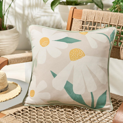 Floral Natural Square Cushion Cover