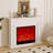 White Solid Wood Electric Fireplace-1029849224