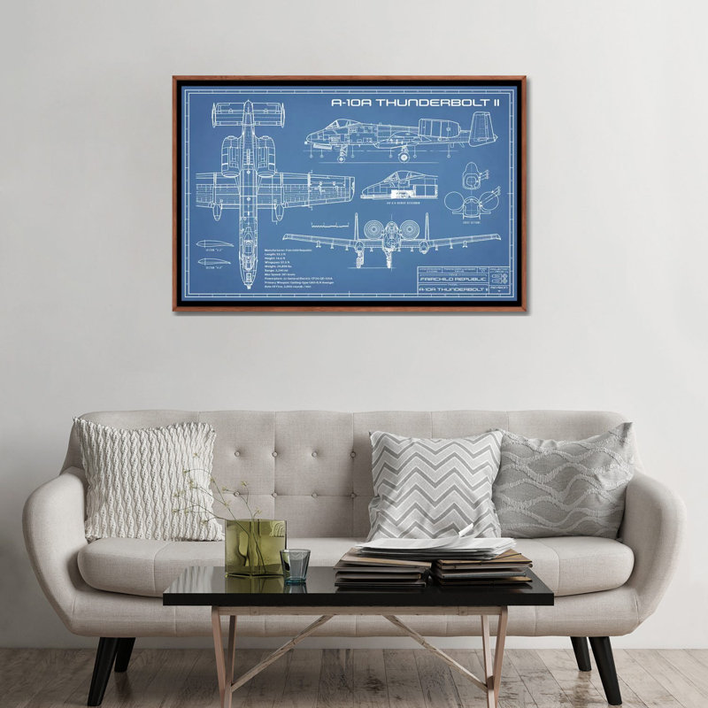 Blueprint d’avion C-130 Hercules-impression de dessin, Pas de tapis, H 26 po x l 40 po x 1,5 po