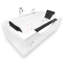 Baignoire tourbillon blanche 2 personnes 71 "x 35,5" avec double pompe, chauffage et panneau avant en verre NIAGara