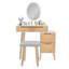 Bureau de coiffeuse avec miroir à 3 modes d'éclairage réglables, 4 tiroirs et tabouret rembourré, armoire de rangement réglable