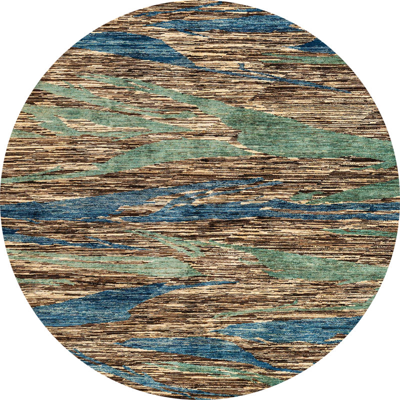 Abstract Indoor Rug, Round 6'