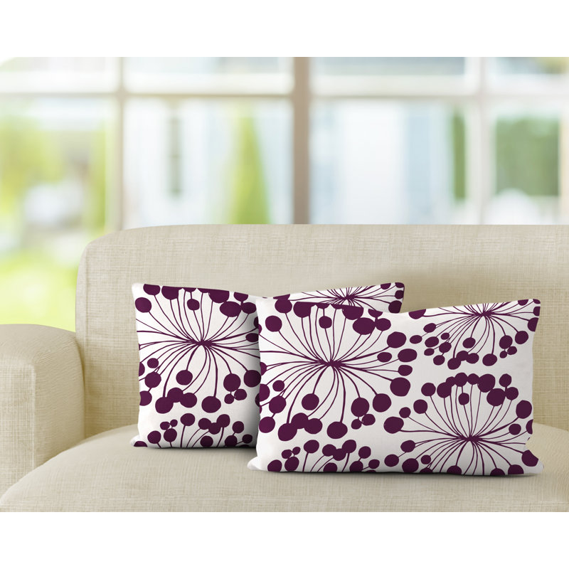 Polyester / Mélange de polyester Housse de coussin rectangulaire intérieure / extérieure lombaire et insert, Mauve