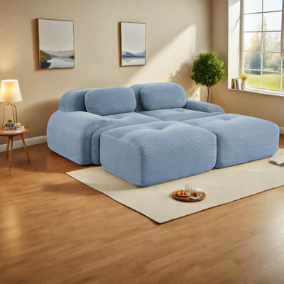 Canapé ergonomique modulaire à 2 places, velours côtelé de qualité supérieure, salon moderne