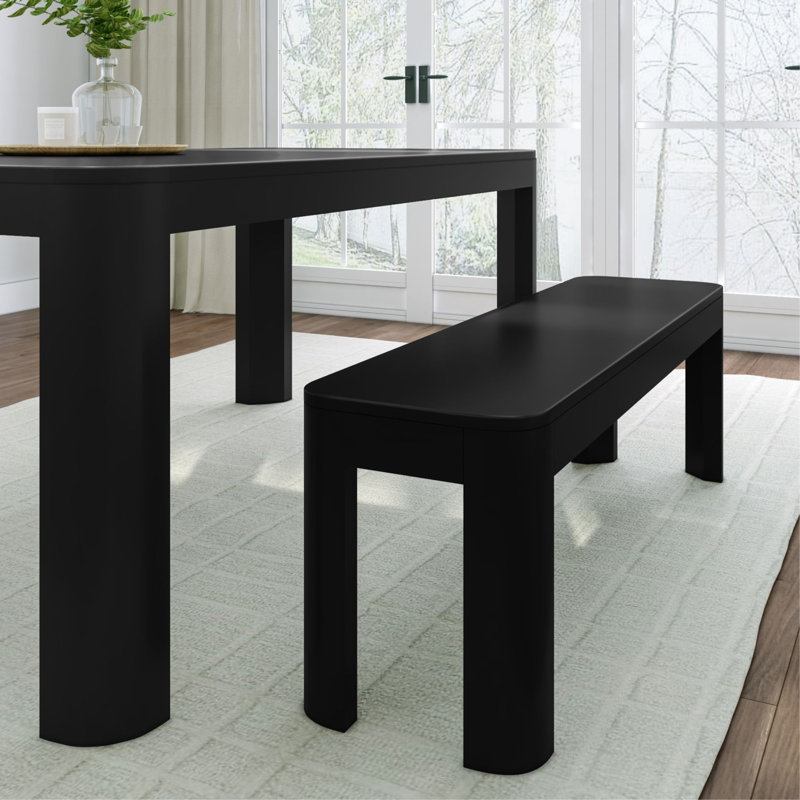 Spero 58" Solid Wood Bench, Black