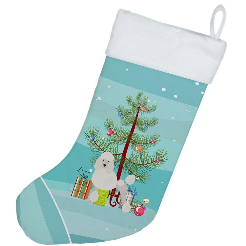 Chaussette de noël joyeux de noël, Caniche miniature