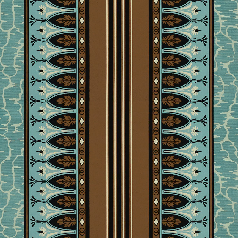 Madeleine Castaing Lola Montez 100% Cotton Fabric, Turquoise
