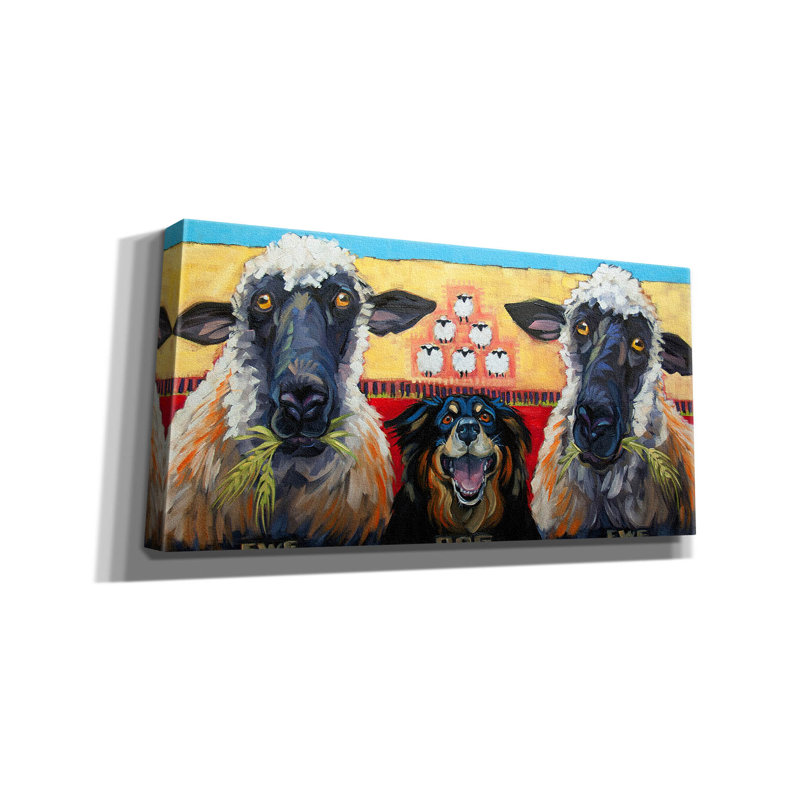 One Allium Way® «Ewe Dog Ewe» par CR Townsend, art mural sur toile, H 30 po x l 60 po x P 1,5 po