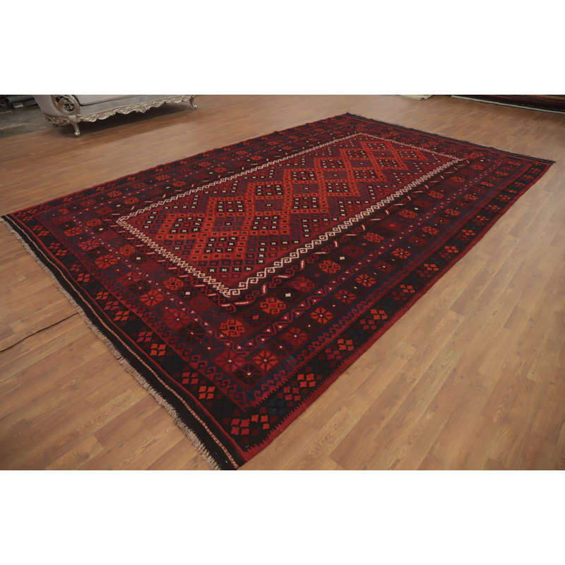Tapis rouge Kilim 9 pi 13 po