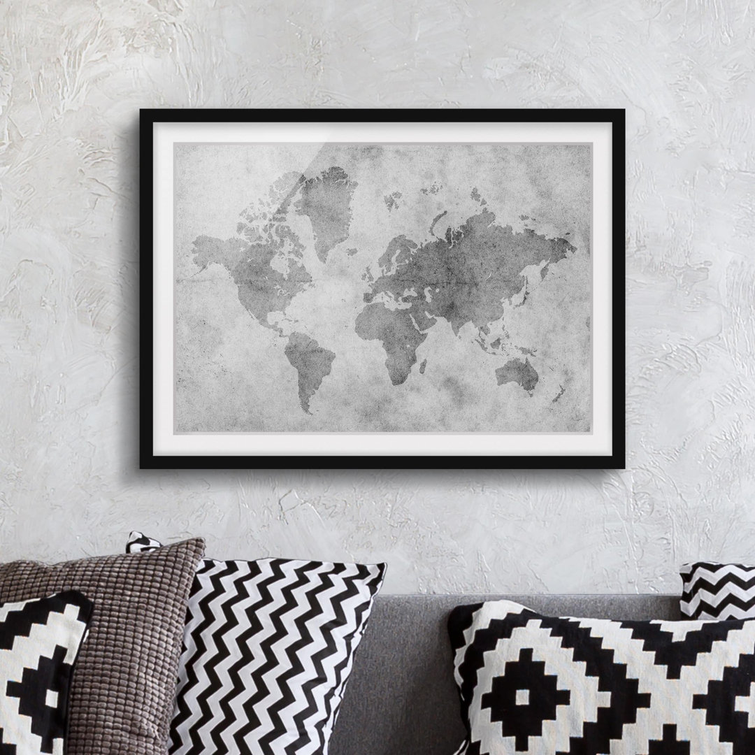 Gerahmtes Poster Vintage World Map II