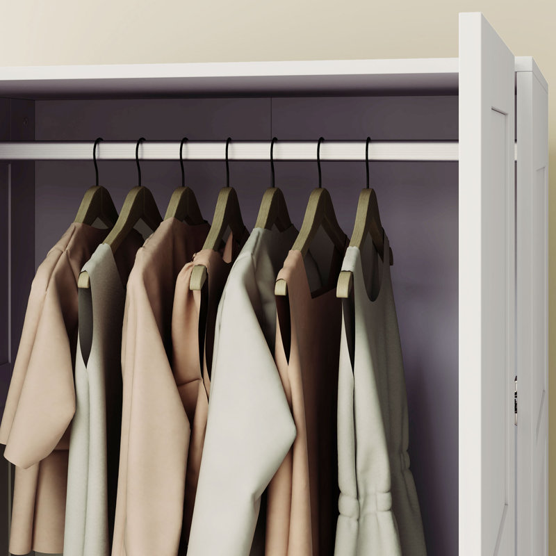 Audriena 2 Door Manufactured Wood Wardrobe, White