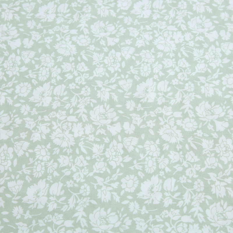 Percale Novelty 200 Thread Count Printed Cotton Sheet Set, Queen Sheet Set with 2 Standard Pillowcases,  Green Heirloom Ditzy