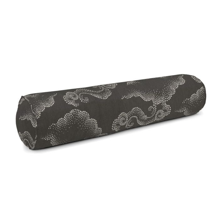 Cloudburst Linen Bolster Pillow Cover & Insert, 8" x 24", Graphite