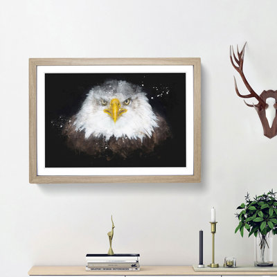 Bald Eagle Bird Paint Splash - Framed Print