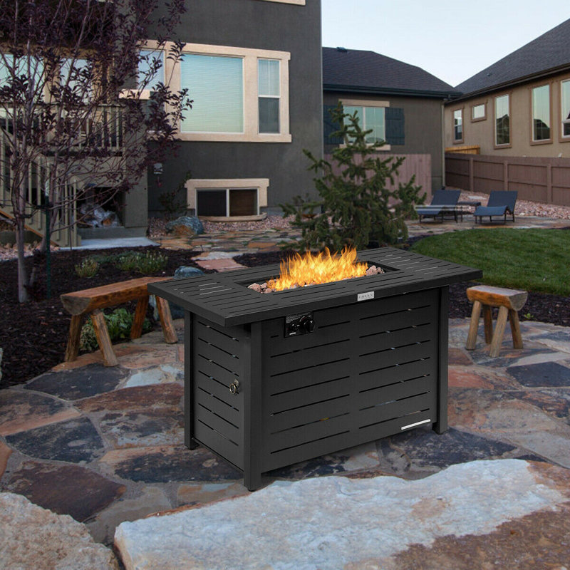 Rectangular Metal Outdoor Side Table , 42'' in. W 20'' in. D