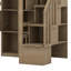 Lit mezzanine simple en bois avec bureau intégré, DEL, tablettes de rangement, armoires et escalier-112903955