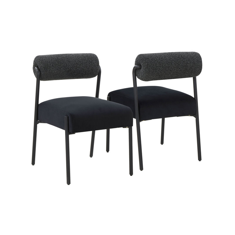 Chaise d'appoint Grete, Blanc / noir, Noir