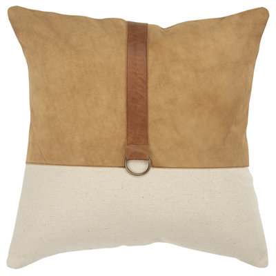 Abstract Leather/Suede Throw Pillow