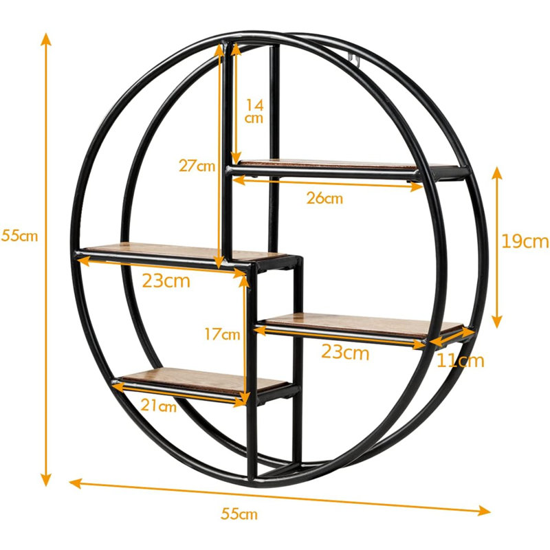 Aholah 4 Piece Circle Bracket Shelf