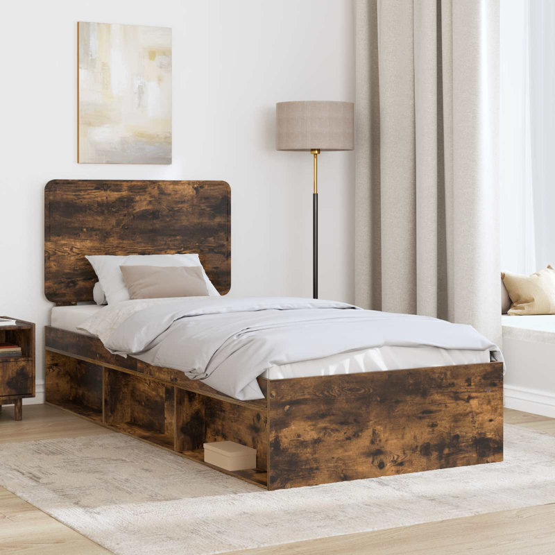 Solid Wood Bed, Smoked Oak, Small Single (2'6)