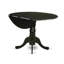 Ensemble de table de salle à manger 3 pièces pour petits espaces comprenant une table de salle à manger ronde avec Dropleaf et 2 chaises en bois, 42 po x 42 po, noir-563512171-656376930