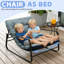 2-seater Steel Outdoor Recliner W/ Reversible Cushion - Garden, Patio & Balcony Lounge Chair-338043802